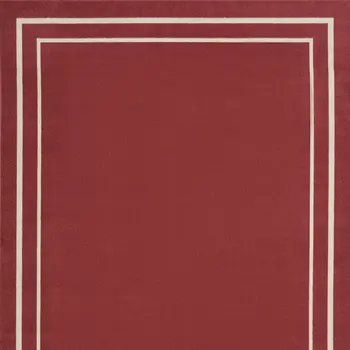 9' X 12' Brick Red And Ivory Indoor Outdoor Area Rug