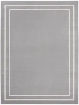 9' X 12' Gray And Ivory Indoor Outdoor Area Rug