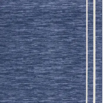 9' X 12' Navy Blue And Ivory Indoor Outdoor Area Rug