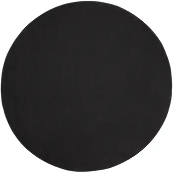 10' Black And Ivory Round Indoor Outdoor Area Rug