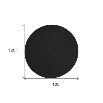 10' Black And Ivory Round Indoor Outdoor Area Rug