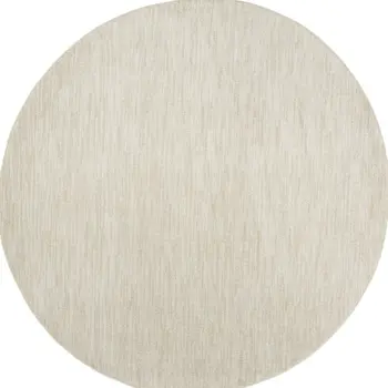 10' Beige And Ivory Round Indoor Outdoor Area Rug