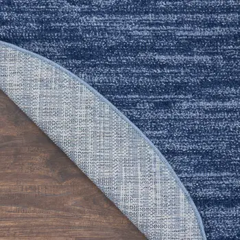 10' Navy Blue And Denim Blue Round Indoor Outdoor Area Rug