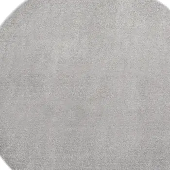 10' Gray And Silver Round Indoor Outdoor Area Rug