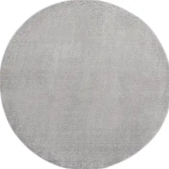 10' Gray And Silver Round Indoor Outdoor Area Rug