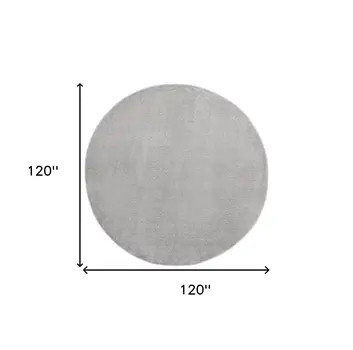 10' Gray And Silver Round Indoor Outdoor Area Rug