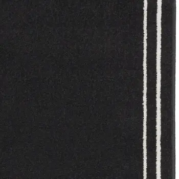 6' Black And Ivory Indoor Outdoor Runner Rug