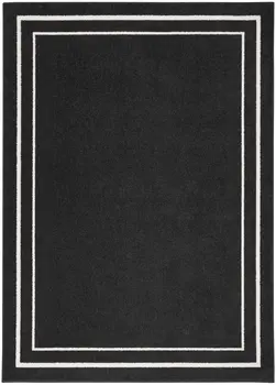 4' X 6' Black And Ivory Indoor Outdoor Area Rug