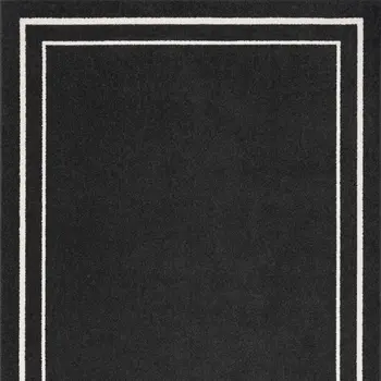 4' X 6' Black And Ivory Indoor Outdoor Area Rug