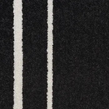 8' Black And Ivory Round Indoor Outdoor Area Rug
