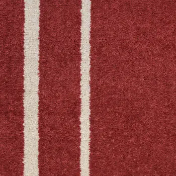 6' Brick Red And Ivory Indoor Outdoor Runner Rug