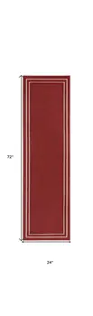 6' Brick Red And Ivory Indoor Outdoor Runner Rug