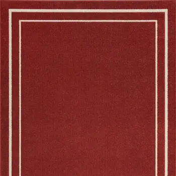 4' X 6' Brick Red And Ivory Indoor Outdoor Area Rug