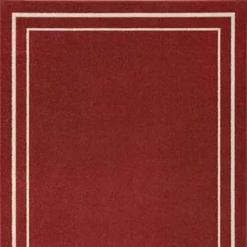 6' X 9' Brick Red And Ivory Indoor Outdoor Area Rug