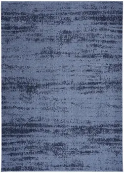 4' X 6' Denim Blue And Navy Blue Abstract Indoor Outdoor Area Rug