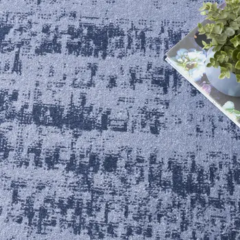 8' X 10' Denim Blue And Navy Blue Abstract Indoor Outdoor Area Rug