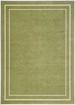 4' X 6' Green And Ivory Indoor Outdoor Area Rug