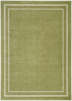 5' X 7' Green And Ivory Indoor Outdoor Area Rug