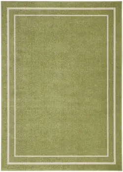 5' X 7' Green And Ivory Indoor Outdoor Area Rug