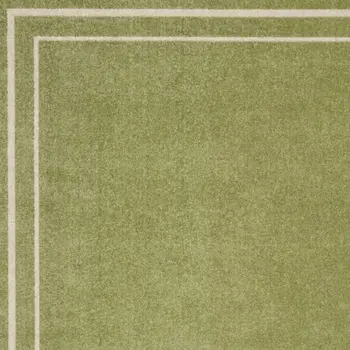 6' X 9' Green And Ivory Indoor Outdoor Area Rug