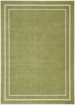 6' X 9' Green And Ivory Indoor Outdoor Area Rug