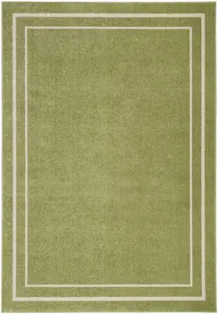 8' X 10' Green And Ivory Indoor Outdoor Area Rug