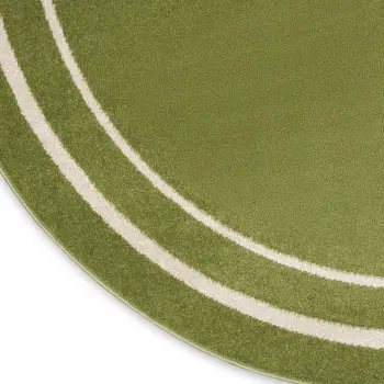 8' Green And Ivory Round Indoor Outdoor Area Rug