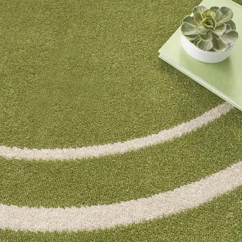 8' Green And Ivory Round Indoor Outdoor Area Rug