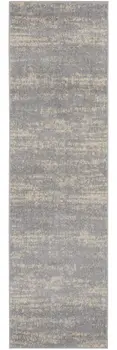 6' Gray And Beige Abstract Indoor Outdoor Runner Rug