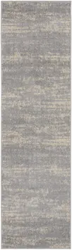6' Gray And Beige Abstract Indoor Outdoor Runner Rug