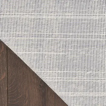 6' Gray And Beige Abstract Indoor Outdoor Runner Rug