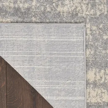 8' Gray And Beige Abstract Indoor Outdoor Runner Rug