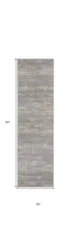 8' Gray And Beige Abstract Indoor Outdoor Runner Rug