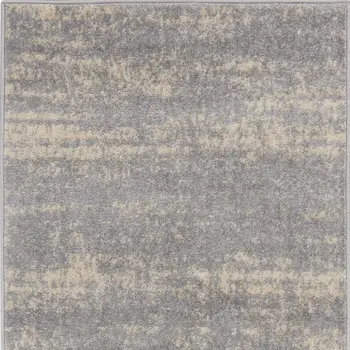 8' Gray And Beige Abstract Indoor Outdoor Runner Rug