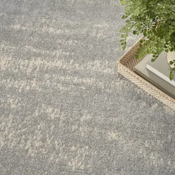 5' X 7' Gray And Beige Abstract Indoor Outdoor Area Rug
