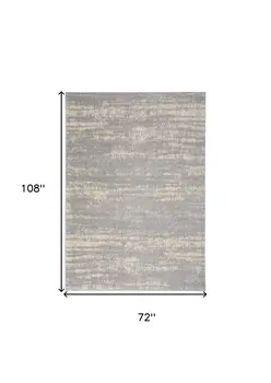6' X 9' Gray And Beige Abstract Indoor Outdoor Area Rug