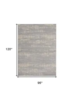 8' X 10' Gray And Beige Abstract Indoor Outdoor Area Rug
