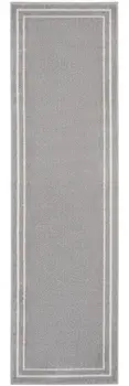 8' Gray And Ivory Indoor Outdoor Runner Rug