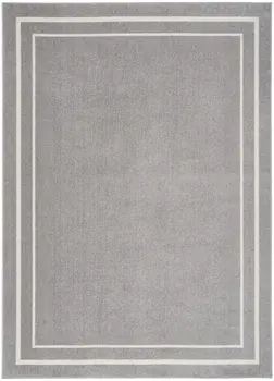 4' X 6' Gray And Ivory Indoor Outdoor Area Rug