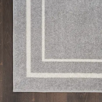 5' X 7' Gray And Ivory Indoor Outdoor Area Rug