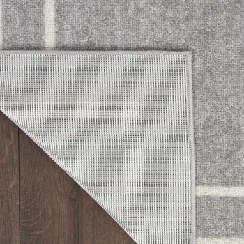 5' X 7' Gray And Ivory Indoor Outdoor Area Rug
