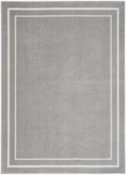 6' X 9' Gray And Ivory Indoor Outdoor Area Rug