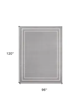 8' X 10' Gray And Ivory Indoor Outdoor Area Rug
