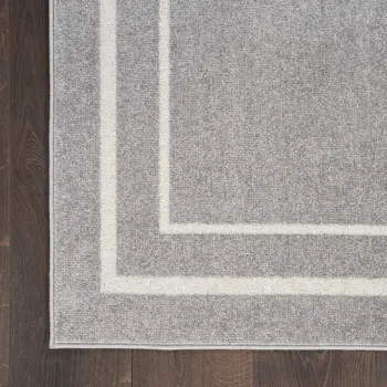 8' X 10' Gray And Ivory Indoor Outdoor Area Rug