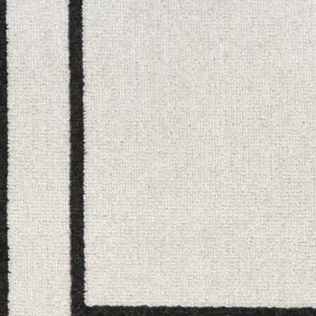 6' Ivory And Black Indoor Outdoor Runner Rug
