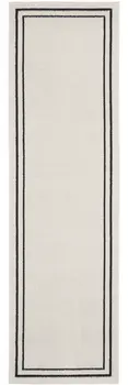 8' Ivory And Black Indoor Outdoor Runner Rug