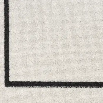 8' Ivory And Black Indoor Outdoor Runner Rug