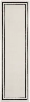 8' Ivory And Black Indoor Outdoor Runner Rug
