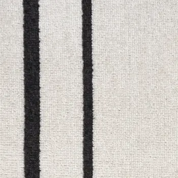 6' X 9' Ivory And Black Indoor Outdoor Area Rug