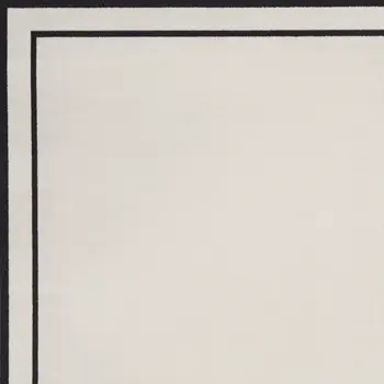 8' X 10' Ivory And Black Indoor Outdoor Area Rug